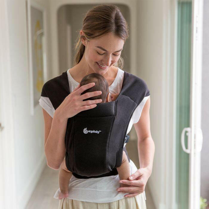 Ergobaby Embrace Cozy Newborn Carrier Pure Black - Traveling Tikes 