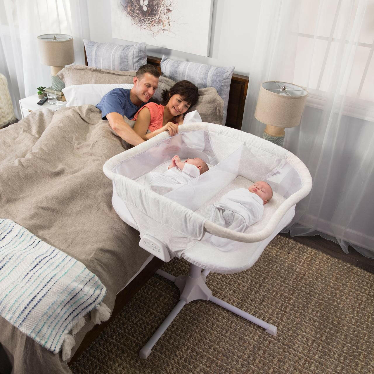 Used halo twin store bassinet for sale