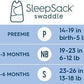 HALO SleepSack Swaddle Platinum - Moons Pink (Newborn) - Traveling Tikes 
