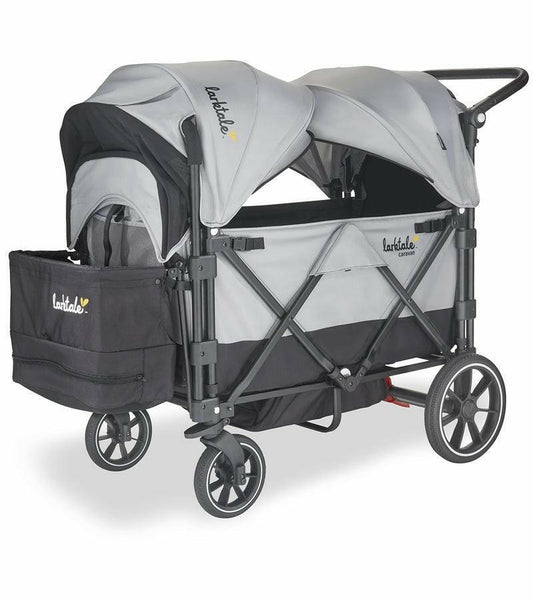 Larktale Caravan V2 (2 Seater) Stroller Wagon - Gray/Black - Traveling Tikes 