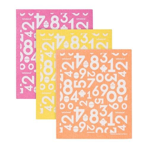 Lollaland Sponge Cloths (3-pack) - Orange, Yellow, Pink - Traveling Tikes 