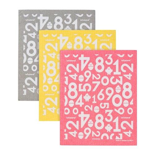 Lollaland Sponge Cloths (3-pack) - Red, Yellow, Grey - Traveling Tikes 