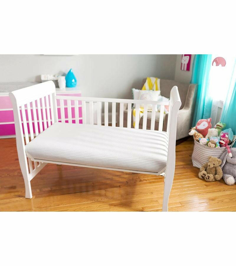 Lullaby Earth Breathe Safe 2-stage Crib Mattress - White - Traveling Tikes 