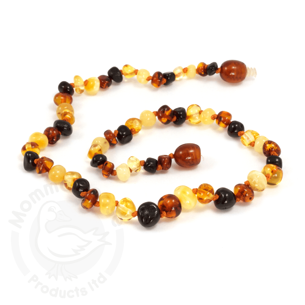 Momma Goose Baby Amber Necklace - Baroque Multi - Traveling Tikes 