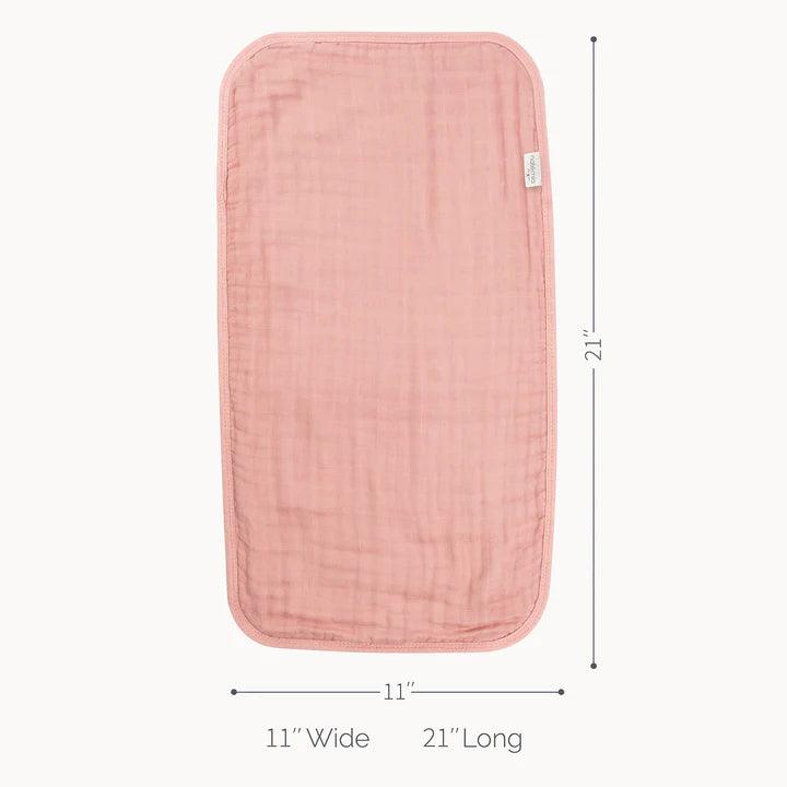 Natemia Ultra Soft Muslin Bamboo Burp Cloths - 3 Pack - Misty Rose - Traveling Tikes 