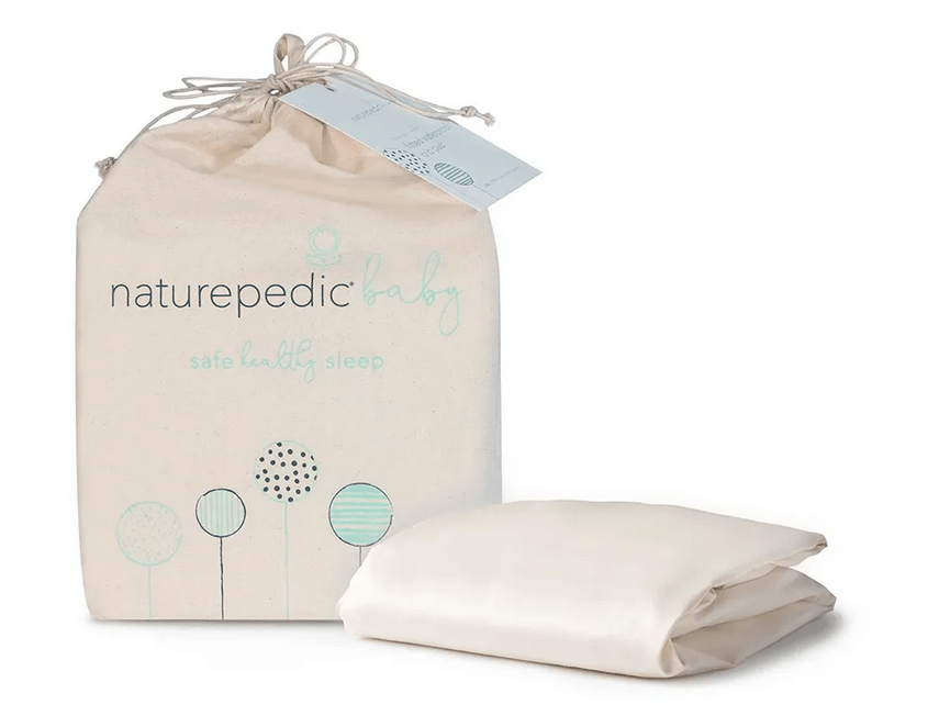 Naturepedic 100% Organic Cotton Oval Sheet 27" x 47" x 3" - Ivory - Traveling Tikes 