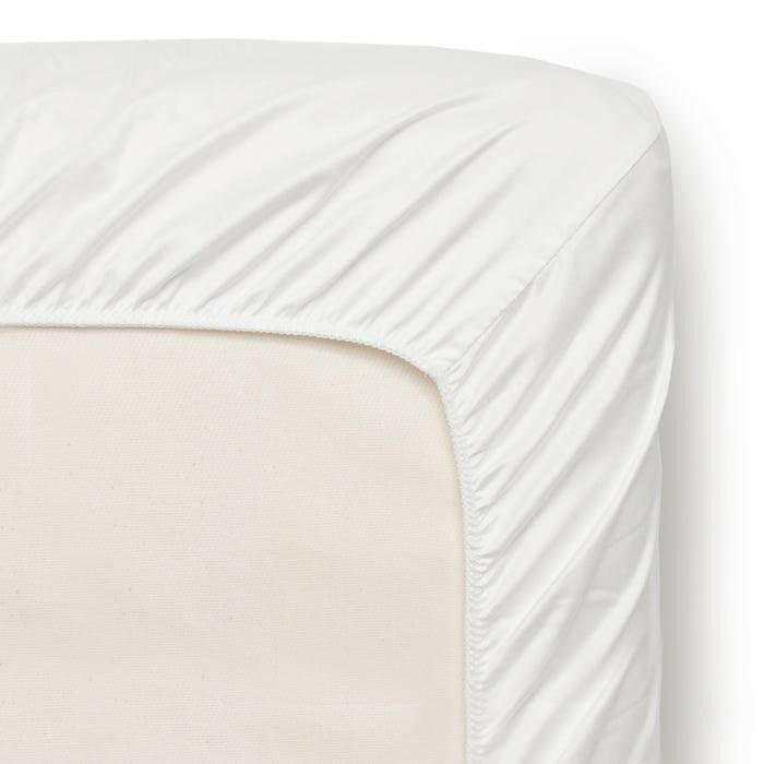 Naturepedic Organic Cotton Sateen Crib Sheet - White - Traveling Tikes 