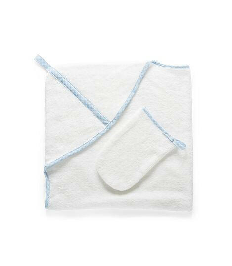 Stokke Hooded Towel - Blue Checks - Traveling Tikes 