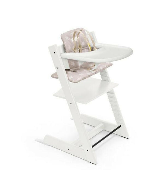 Stokke Tripp Trapp Complete White with Silver Star Cushion + Tray - Traveling Tikes 