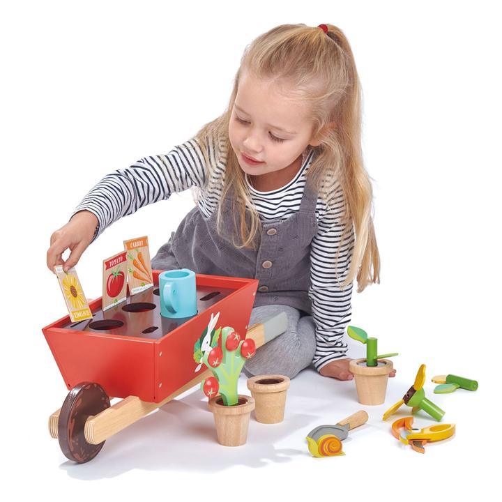 Tender Leaf Toys Garden Wheelbarrow Set - Traveling Tikes 