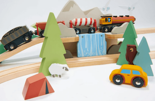 Tender Leaf Toys Mountain View Train set - Traveling Tikes 