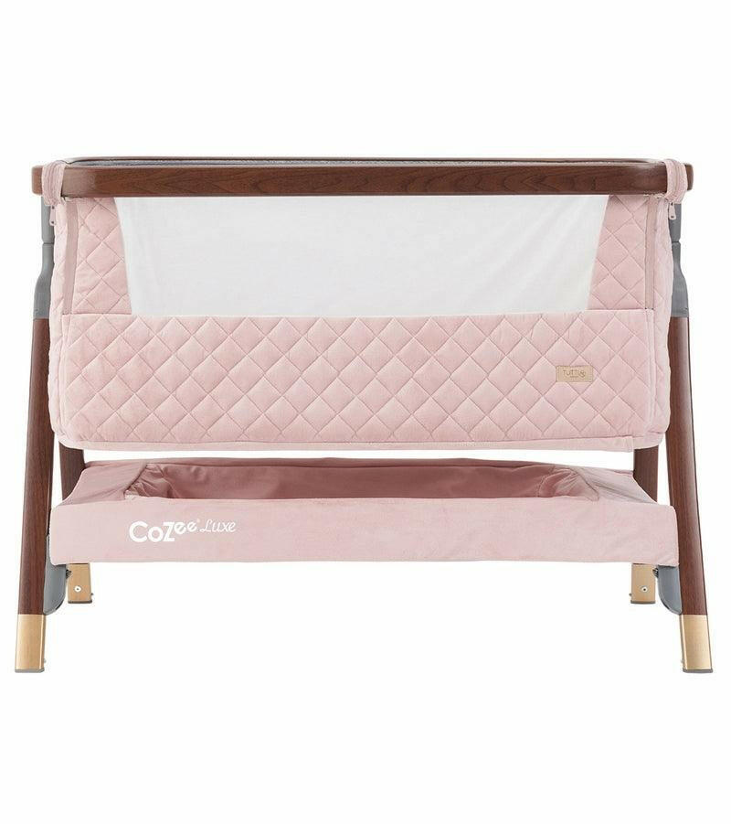 Tutti Bambini CoZee Luxe Bedside Crib - Walnut / Blush - Traveling Tikes 