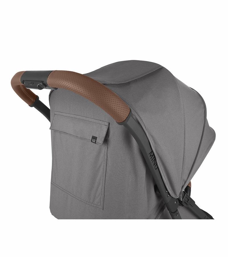 UPPAbaby MINU V2 Compact Stroller - Greyson (Charcoal Melange / Carbon / Saddle Leather) - Traveling Tikes 