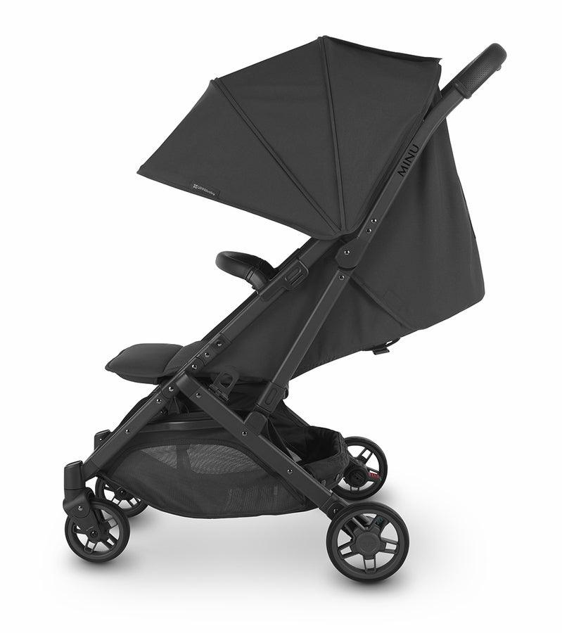 UPPAbaby MINU V2 Compact Stroller - Jake (Charcoal / Carbon / Black Leather) - Traveling Tikes 