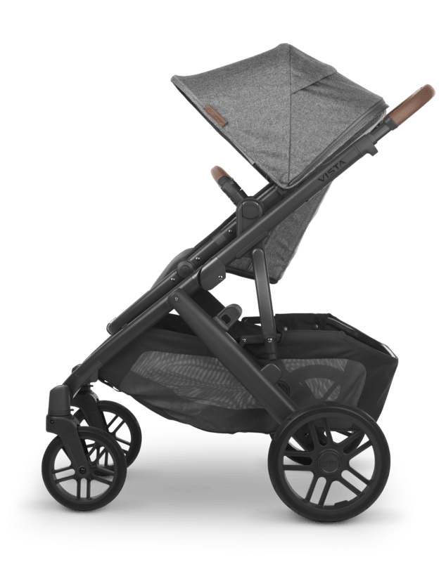 UPPAbaby Vista V2 Stroller - Greyson (Charcoal Melange/Black/Brown Leather) - Traveling Tikes 