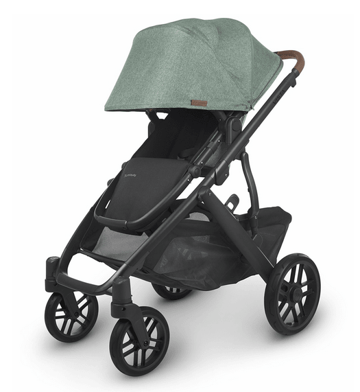 UPPAbaby VISTA V2 Stroller - Gwen (Green Melange / Carbon / Saddle Leather) - Traveling Tikes 