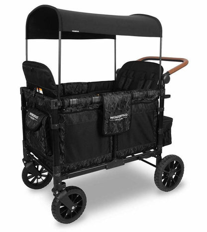 WonderFold W4 Luxe Multifunctional Quad (4 Seater) Stroller Wagon - Black Camo - Traveling Tikes 