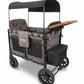 WonderFold W4 Luxe (W4S 2.0) Multifunctional Quad (4 Seater) Stroller Wagon - Charcoal Gray/Black Frame - Traveling Tikes 